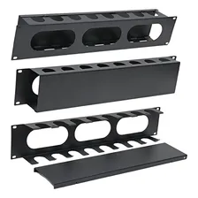 Acess贸rio Guia Organizador De Cabos 2u Horizontal Rack 19 Cor Preto Foto mini 1