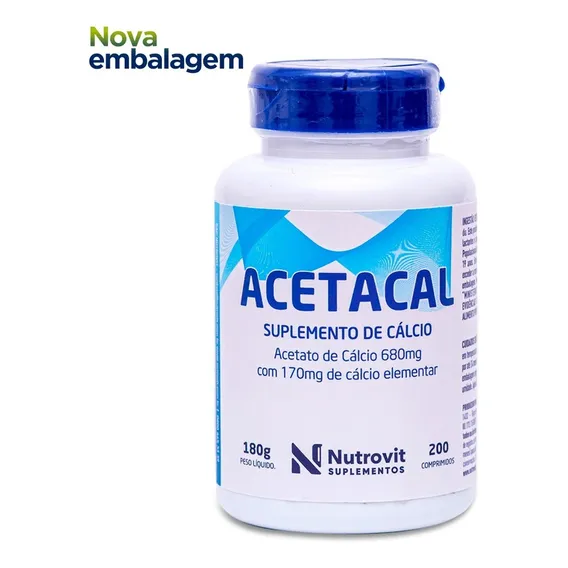 Acetacal - Suplemento De Calcio - 200 Comprimidos Foto 1
