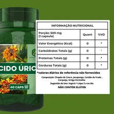 Acido Úrico Formula Natural Reduz Acido Úrico 500mg 120 Caps Sabor Sem Sabor Foto mini  2
