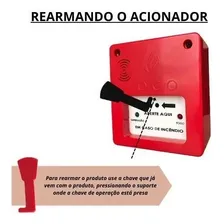 Acionador Fogo Incêndio Bombeiro Endereçavel Com Sirene Foto mini 4