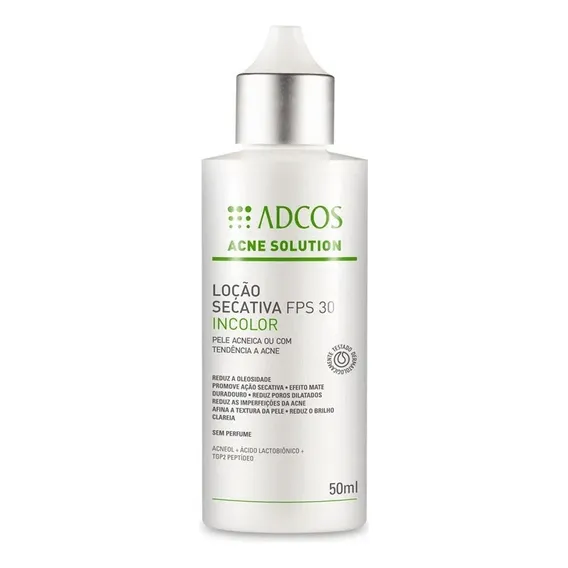 Acne Solution Loção Secativa Fps 30 Incolor 50ml Adcos Foto 1