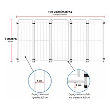 Açomix Cercado para Cachorro 100x48cm cercado branco com portão Foto mini 3
