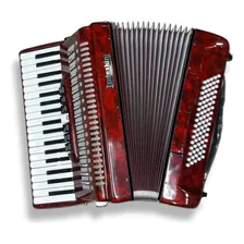Acordeão piano chemnitzer Todeskini 80bx - vermelho brilhante Foto  mini 1