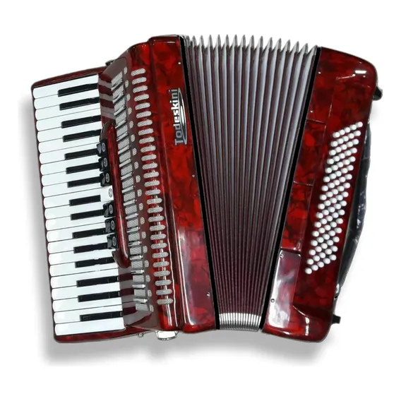 Acordeão piano chemnitzer Todeskini 80bx - vermelho brilhante Foto 1