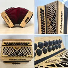 Acordeon 8 Baixos Minuano 21 BotÔes Natural Gaita Cor BotÔes Preto Foto mini 2