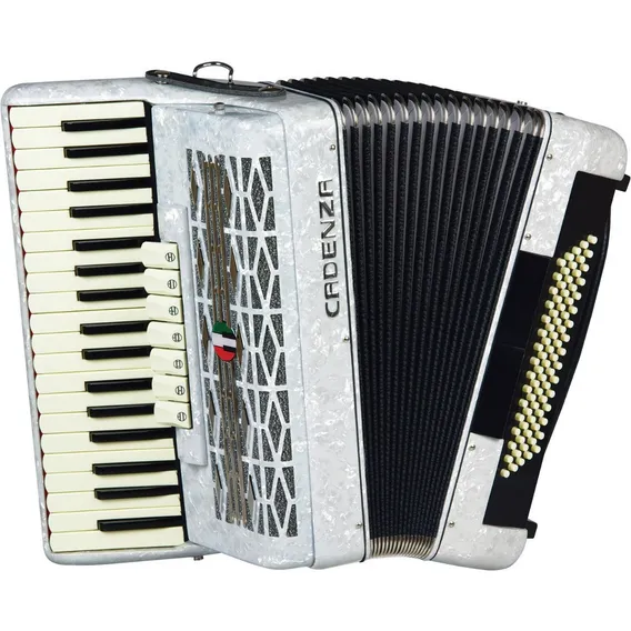 Acordeon Cadenza Cd 8037 Branco 80 Baixos 37 Teclas 7 Reg Foto 1