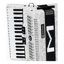 Acordeon Michael 80 baixos Acm8007n Pwh perolado Foto mini 4