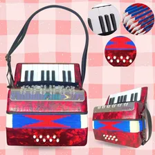 Acordeon Sanfona Infantil 8 Baixos 17 Teclas - Vermelho Foto mini 2