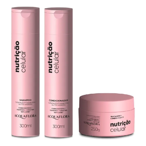 Acquaflora Kit Shampoo, Cond & Mascara Nutrição Celular Foto 1