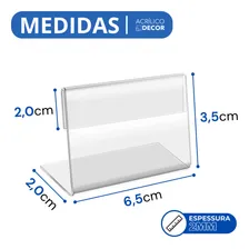 AcrÃlico Decor Porta Etiqueta Display AcrÃlico Transparente 2mm Kit 10 Un Foto mini 3