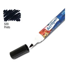 Acrilpen - Acrilex - Caneta Marcador Para tecido cor Preto 520 Foto mini 2