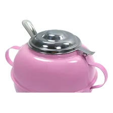 Açucareiro Com Colher Aço Inox Colorido Mesa Café Lanchonete Cor Rosa Foto mini 4