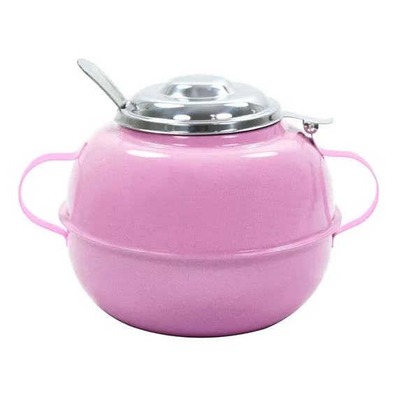 Açucareiro Com Colher Aço Inox Colorido Mesa Café Lanchonete Cor Rosa Foto 1