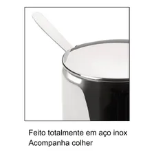 Açucareiro Com Colher Forma Inox 250 G Foto mini  2