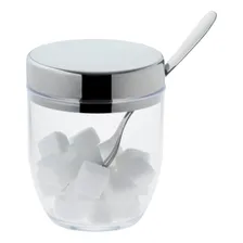 Açucareiro De Aço Inox E Acrílico Com Tampa Vision Forma Foto mini  3