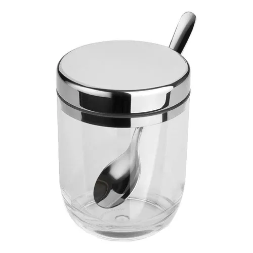 Açucareiro De Aço Inox E Acrílico Com Tampa Vision Forma Foto 1