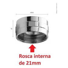 Adaptador Arejador Torneira Fêmea X Fêmea M22 Rosca Int 21mm Cor Prateado Foto mini 2