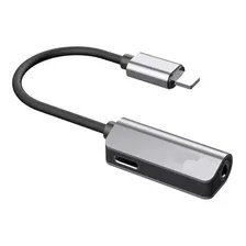 Adaptador Audio iPhone 7 8 Plus Xs 11fone Carrega Lightning Cor Cinza Foto mini 2