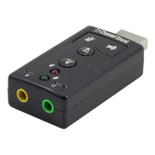 Adaptador Áudio Usb Placa Som 7.1 Entrada P2 Fone Microfone Foto  mini 1
