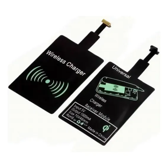 Adaptador Carregador Sem Fio Receptor V8 Qi Padrão Android Foto 1