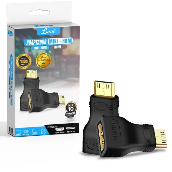 Adaptador Conector Mini Hdmi Macho Para Hdmi Fêmea Foto 1