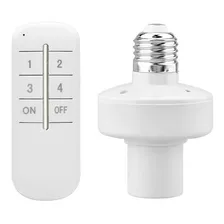 Adaptador Conversor Soquete Bocal Lâmpada Controle Remoto E27 Bivolt com Bateria Foto mini 1