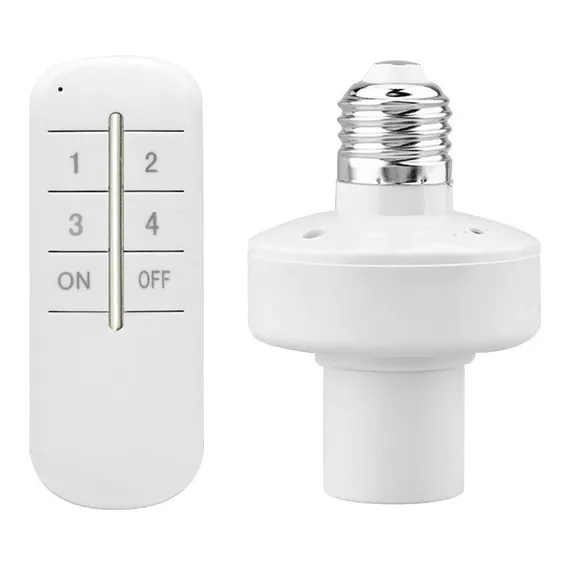 Adaptador Conversor Soquete Bocal Lâmpada Controle Remoto E27 Bivolt com Bateria Foto 1