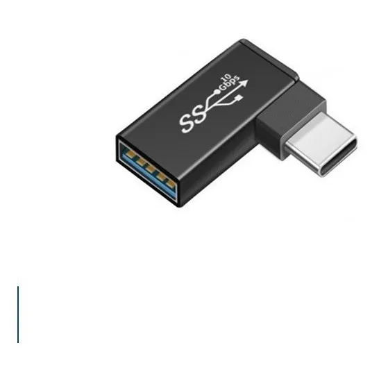 Adaptador Conversor Usb A Fêmea Tipo C Macho Em L 90 Graus Foto 1