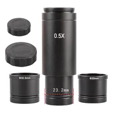 Adaptador de microsc贸pio 0,5 x C, adaptador de 30/30,5 mm, para microsc贸pio, c芒mera CCD, lente ocular com revestimento reflexivo azul, ocular de c芒mera eletr么nica, 0,5 x C, adaptador de lente Foto mini 1