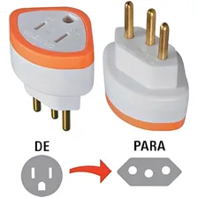 Adaptador De Tomada Para Pino Chato Tipo Americano Tripolar 3 Pinos Daneva 5 Unidades Foto mini 4