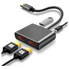 Adaptador Dorn Usb-c Para 2 Monitores Hdmi 4k Modo MST USB-C Displayport Thunderbolt Foto mini  3