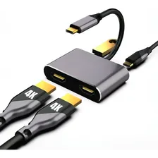 Adaptador Dorn Usb-c Para 2 Monitores Hdmi 4k Modo MST USB-C Displayport Thunderbolt Foto  mini 1