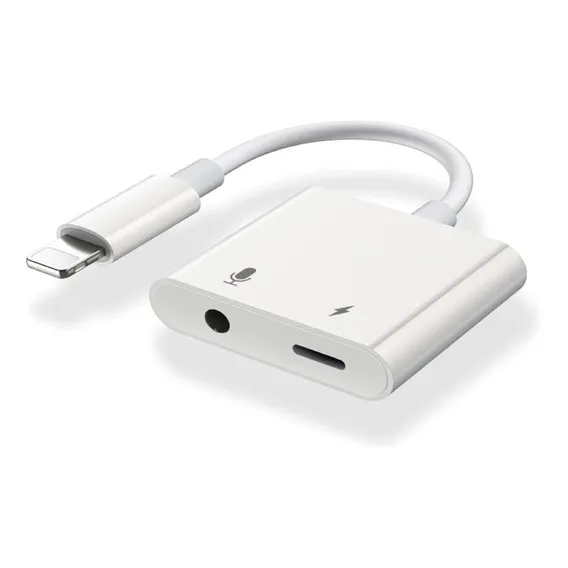 Adaptador Duplo Lightning P2 Fone Carregador Para iPhone Foto 1