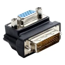 Adaptador Dvi-i 24+5 X Vga 90º Graus Tipo L Monitor Projetor Foto mini  3