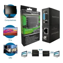 Adaptador Extensor Vga P/ Lan Cat5 Cat6 Rj45 Rede 60m 1080p Foto mini 1