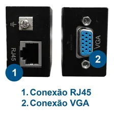 Adaptador Extensor Vga P/ Lan Cat5 Cat6 Rj45 Rede 60m 1080p Foto mini 2