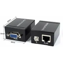 Adaptador Extensor Vga P/ Lan Cat5 Cat6 Rj45 Rede 60m 1080p Foto  mini 1