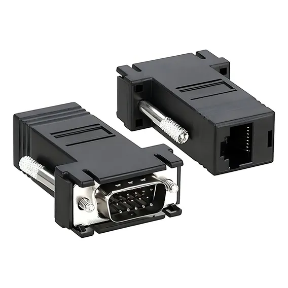 Adaptador Extensor Vga Video Via Cabo Rede Rj45 Foto 1