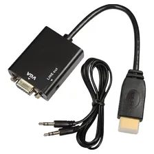 Adaptador Hdmi Para Vga Com Cabo P2 De Áudio Kit Com 3 Caixas Foto mini 2