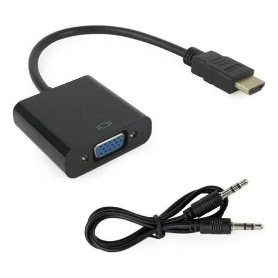 Adaptador Hdmi Para Vga Saída Áudio P2 Foto 1