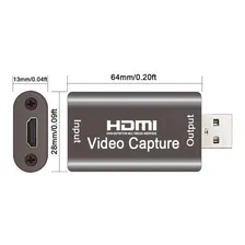 Adaptador Hdmi Usb 2.0 Placa Captura Vídeo Áudio 1080p Foto mini 3