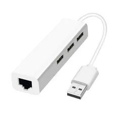 Adaptador Hub 3 Portas Usb Lan Rede Ethernet Gig Rj45 10/100 Foto  mini 1