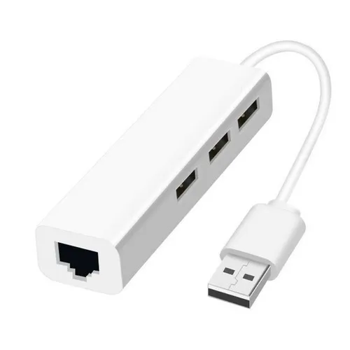 Adaptador Hub 3 Portas Usb Lan Rede Ethernet Gig Rj45 10/100 Foto 1