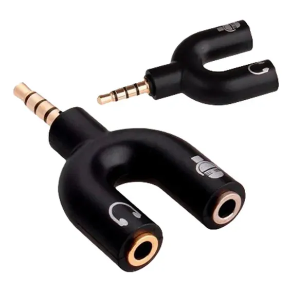 Adaptador P2 Para Fone E Microfone P2 X P3 Cor Preto Foto 1