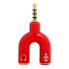 Adaptador P2 Para Fone E Microfone P2 X P3 - Vermelho Foto  mini 1