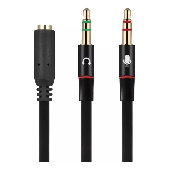 Adaptador P3 P/ Headset Fone E Microfone Em Notebook Pc P3 FĂȘmea Para P2 Macho (fone) P2 Macho (microfone) Guerra Dos Games Foto 1