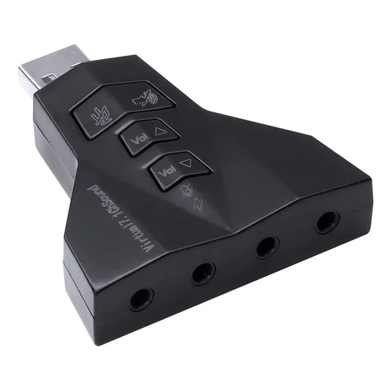 Adaptador Placa De Som Usb 7.1 Adaptador Áudio Notebook Pc Foto 1