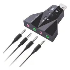 Adaptador Placa De Som Usb 7.1 Entrada P2 Fone E Microfone Foto mini 1