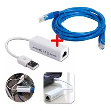 Adaptador Placa Rede Rj45 Usb Internet Notebook Pc + Cabo 5m Foto  mini 1