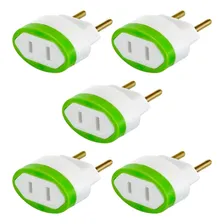 Adaptador Plugue De Tomada 2 Pinos Bipolar Americano Pino Chato Para Brasileiro Pino Redondo 5 Unidades Foto mini 4